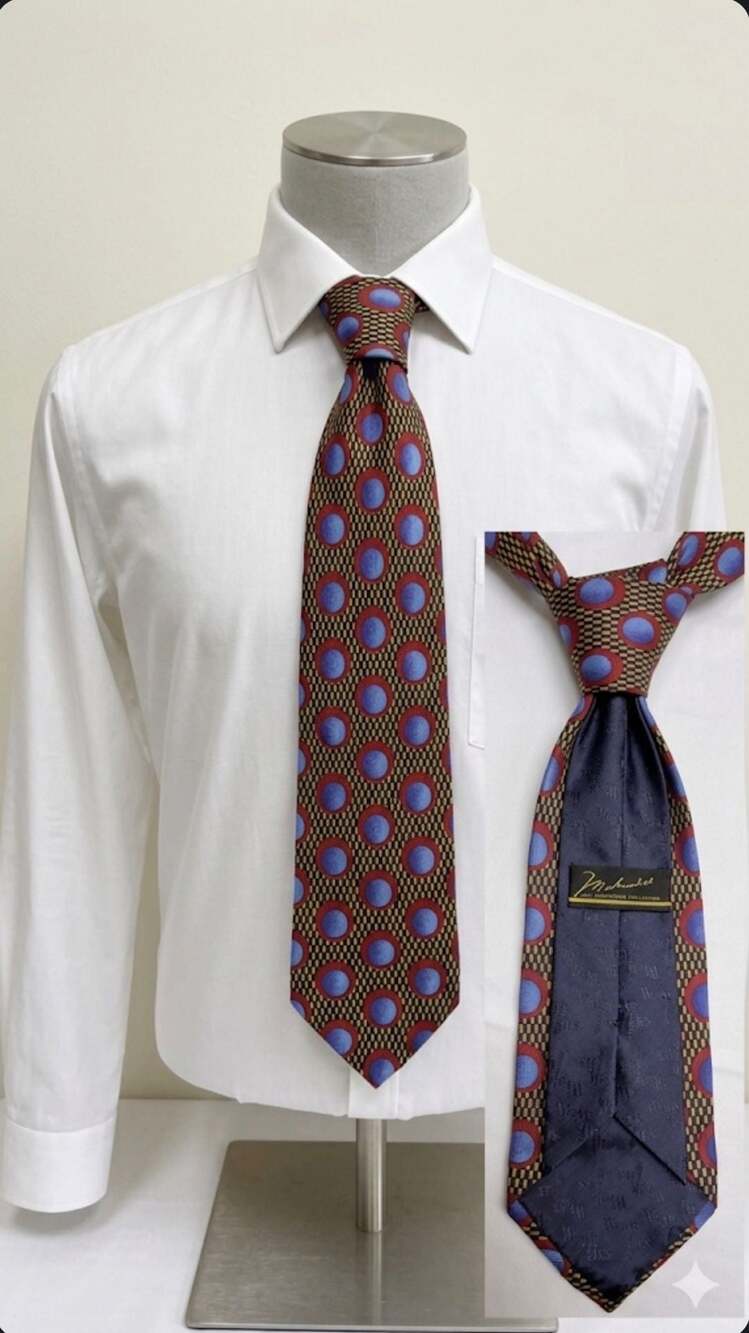 Muhammad Ali Signature Collection Geometric Circle Silk Tie
